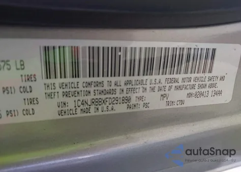 2015 Jeep Patriot Sport из США, поврежденный, VIN 1C4NJRBBXFD291890